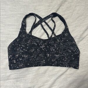 Black and Gray Strappy Sports Bra - size 8